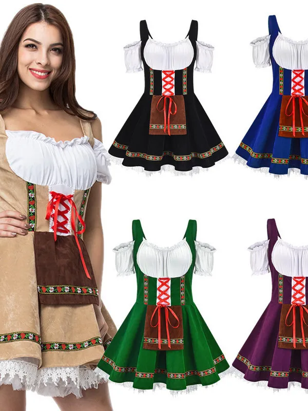 

Halloween New Arrival Beer Girl Dress Bar Maid Outfit plus Size Beer Costume Women's Traditional Costume Stage Performance