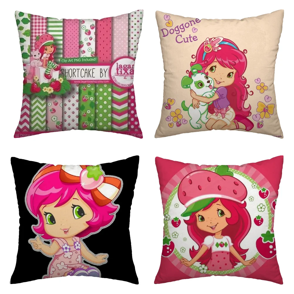 Personalized Gift Strawberry Shortcake Pillow Covers Decorative Cushion 45x45 Cushions Cover Decorative Pillows for Sofa Home