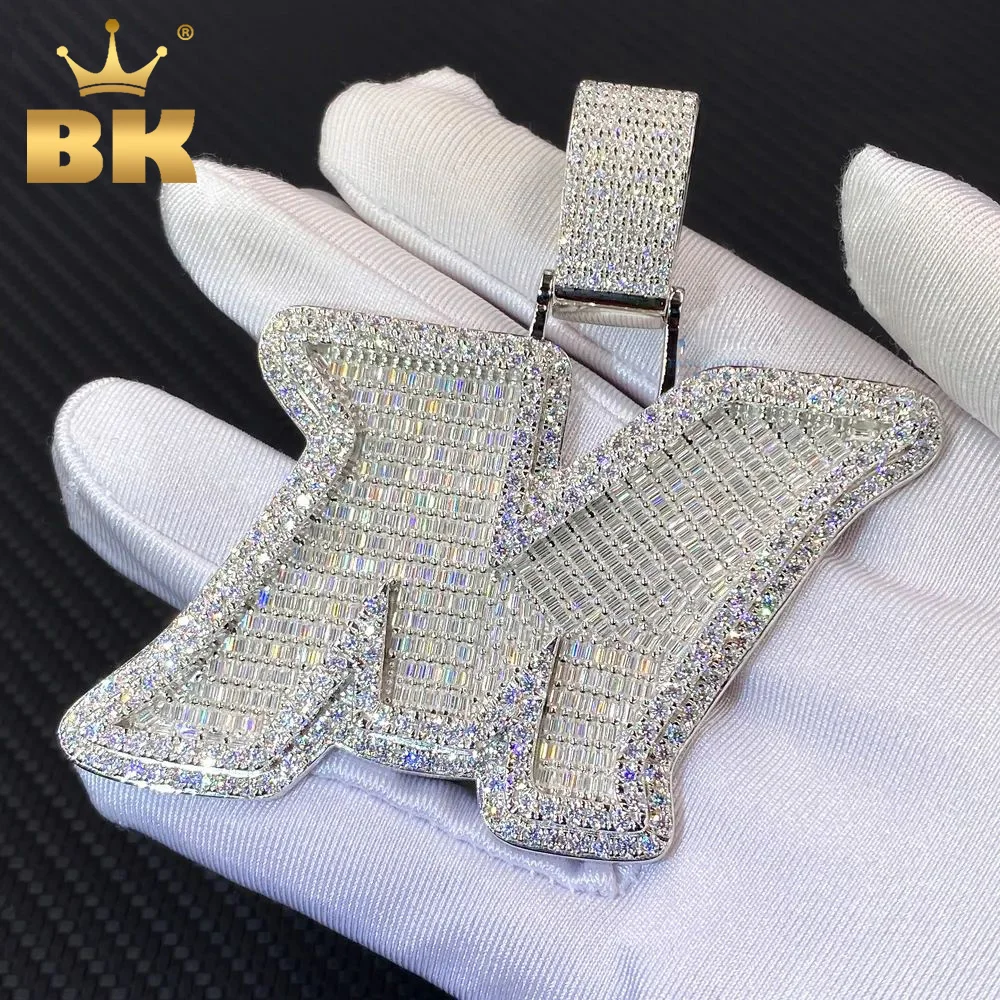 

TBTK Iced Two Tone Big Letter M Pendan Cubic Bageuttecz Zirconia Charm Choker Necklace Hiphop Jewelry