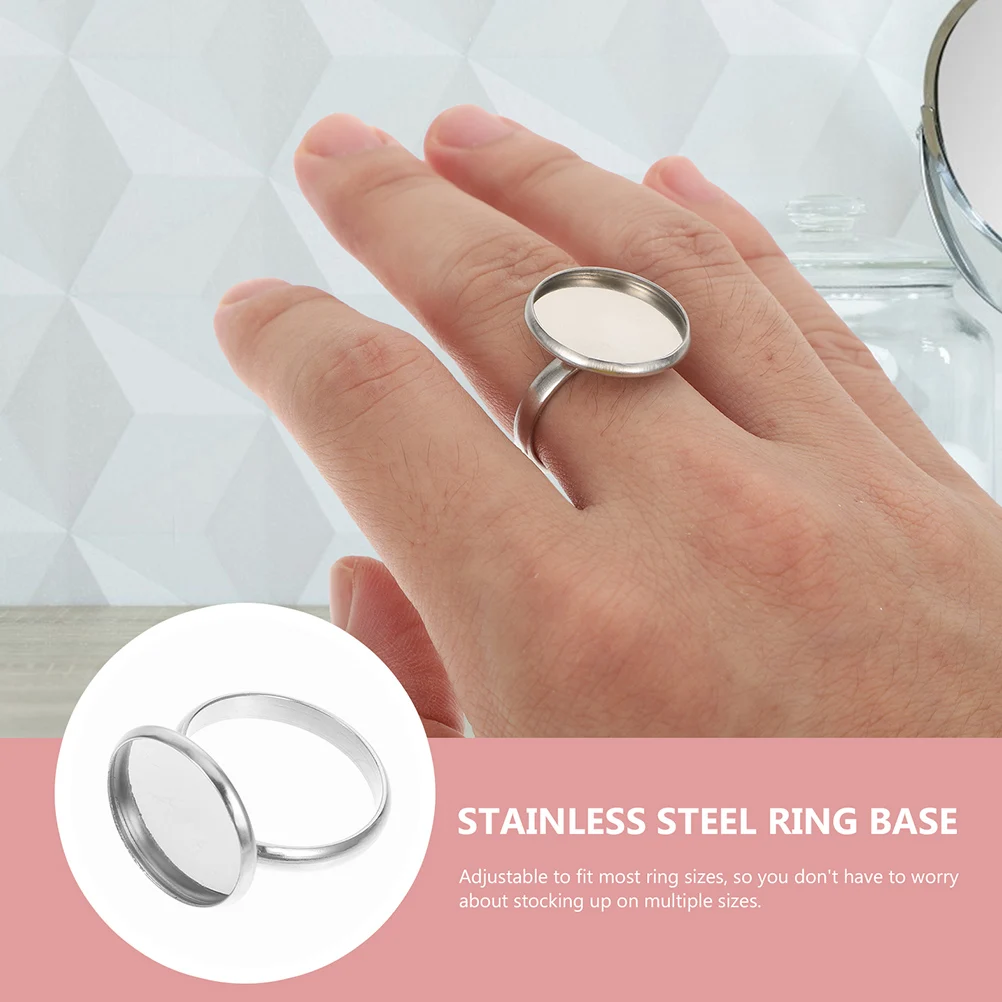 

10pcs Stainless Steel Ring Base Adjustable DIY Ring Holder for Jewelry Making Compact Fine Craftsmanship Gift