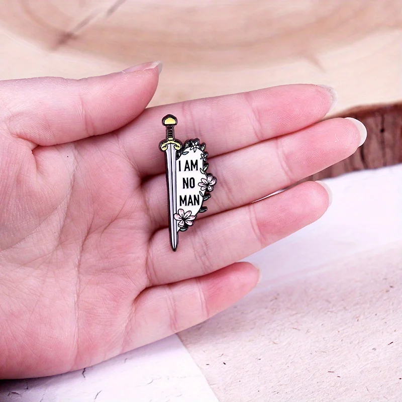 1pc I AM NO MAN Enamel Pin - Bold & Humorous Statement Brooch