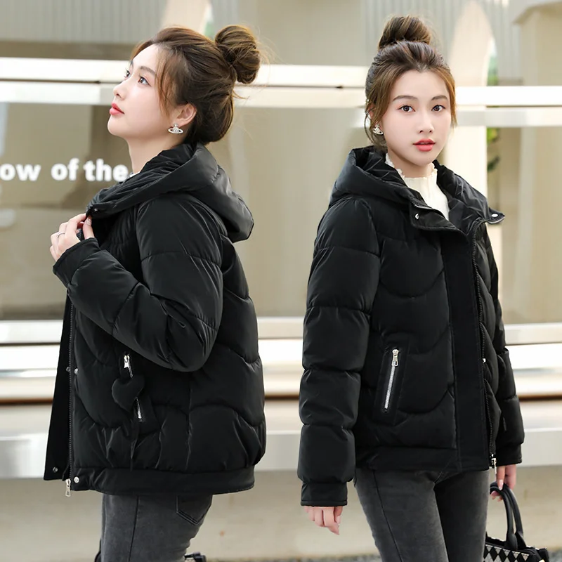 2024 New Winter Women Jacket Coats Parkas Female Down Cotton Hooded Overcoat Thick Warm Jackets Windproof Casual Student Coat