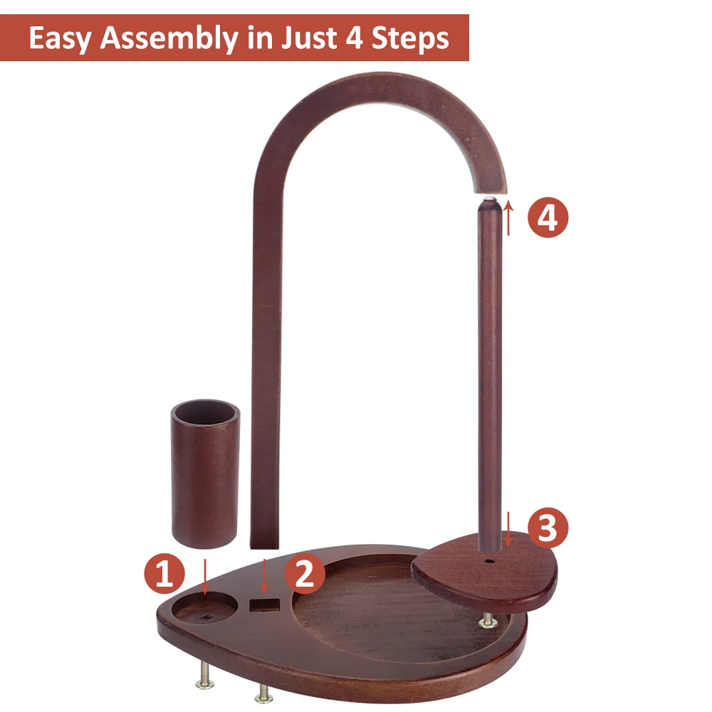 قطعة واحدة من حامل الغزل الخشبي المغناطيسي مع تخزين خطاف كروشيه - لعشاق الحياكة والحياكة، 360 درجة ° دوران-هدية مثالية #3