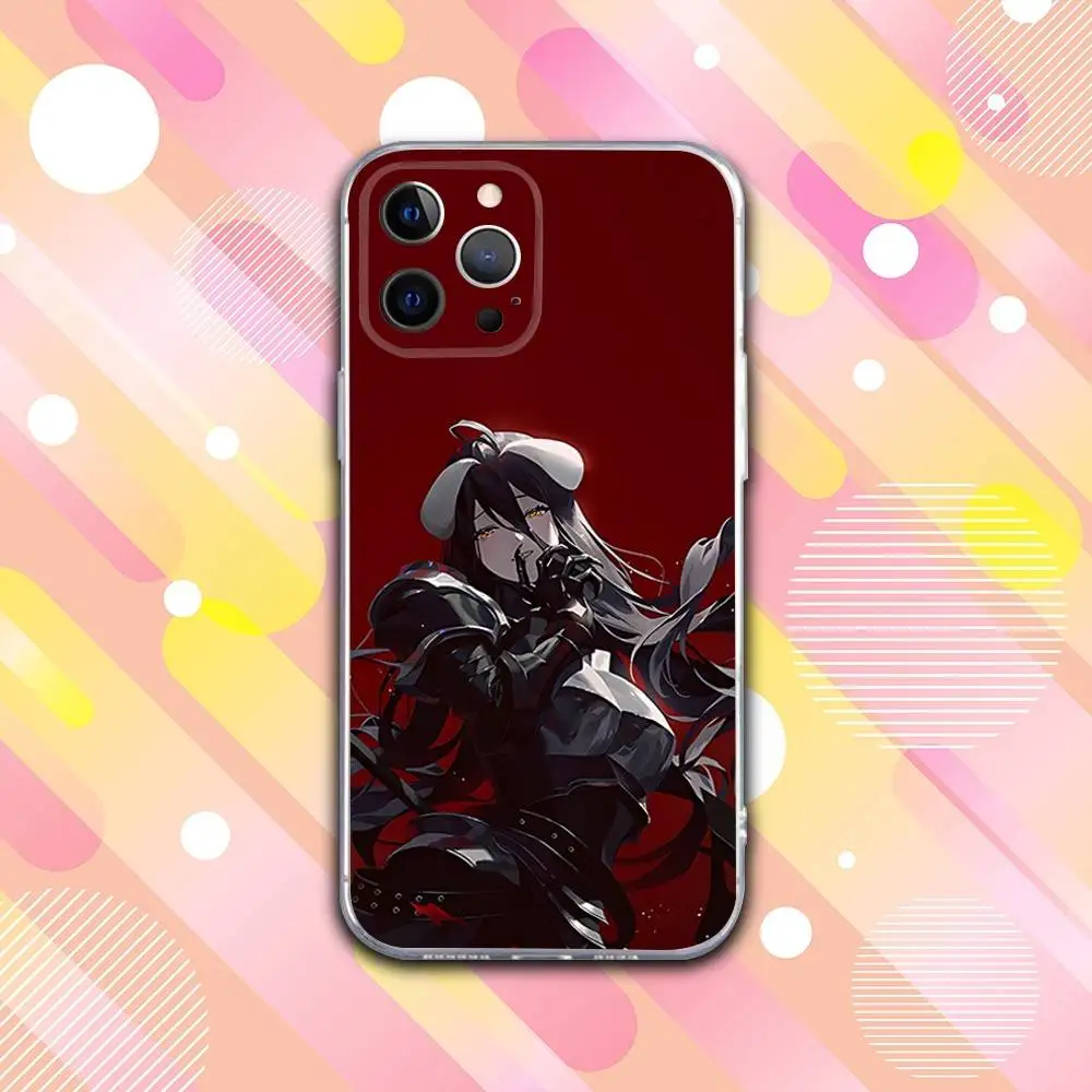 Funda de teléfono O-Overlord Anime A-Albedo para iPhone 17,16,15,14,13,12,11 Pro,Max,Plus,X,XS,XR,SE4,E Mini funda suave transparente