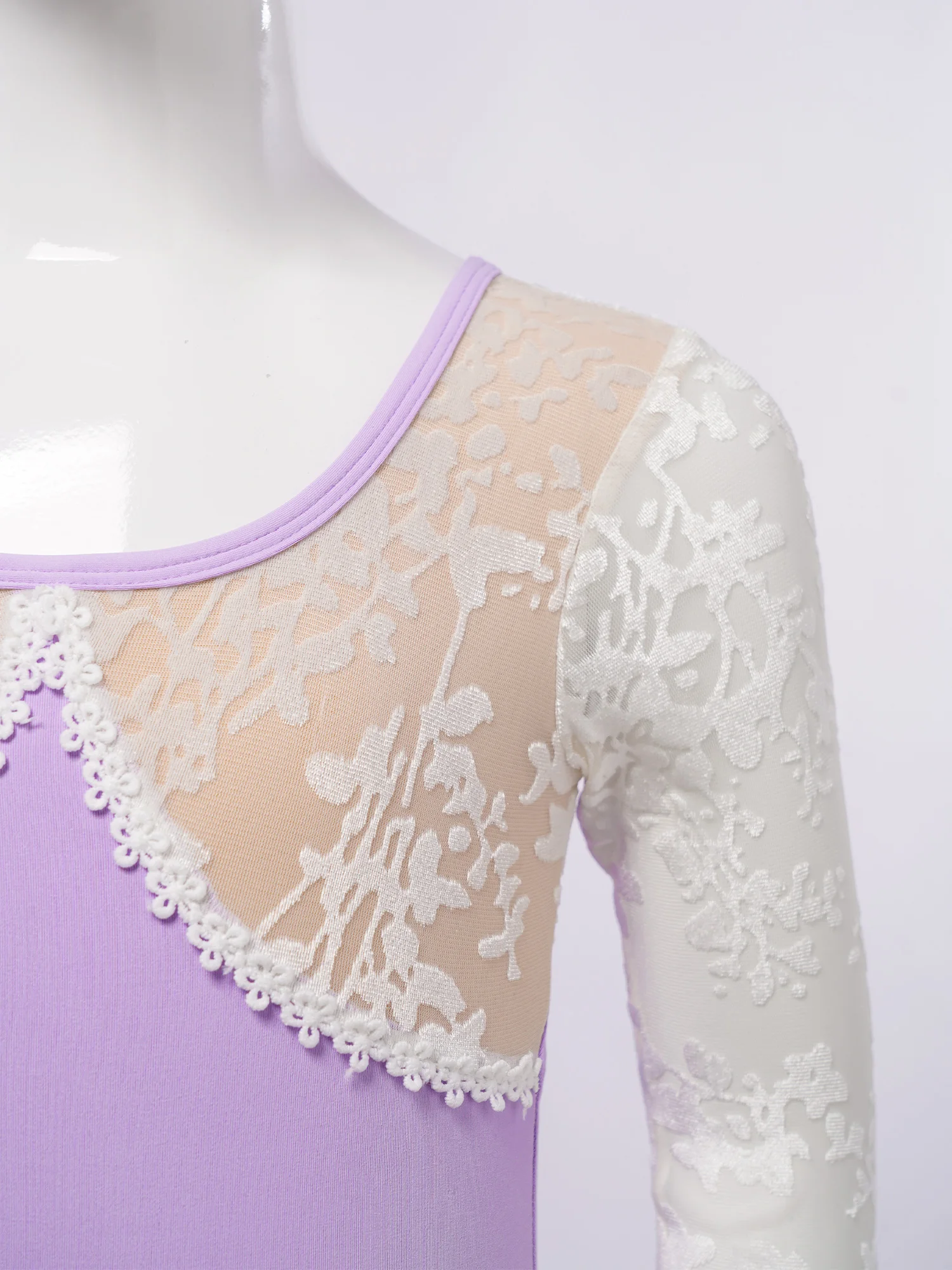 

2Pcs Kids Girls Gymnastic Ballet Dance Leotard Lace Mesh Jacquard Long Sleeve Dance Bodysuit+Skirts Ballerina Fairy Party Dress