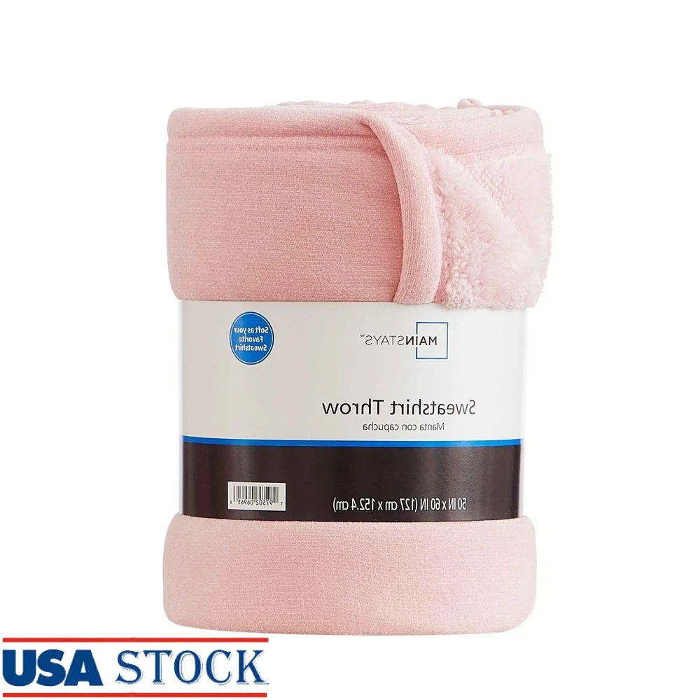

Ultra Soft Chenille Throw Blanket Cozy Sweatshirt Feel 50x60 Machine Washable Ideal Couch Bed Gift Pink Lemonade