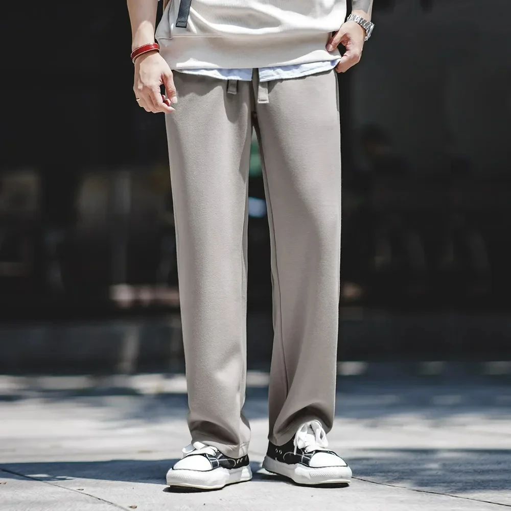 Maden Casual Color Blocking Sweatpants Cityboy Wrinkle Stretch Straight Leg Loose Pants Sports Baggy Trousers for Spring Fall