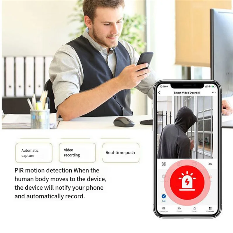 Timbre buscapersonas Dingtone Graffiti WIFI timbre Visual almacenamiento en la nube Control remoto de teléfono móvil portero antirrobo