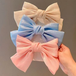 Big Bow cetim hairpin para mulheres e meninas, fita hairgrips, moda feminino cabelo clipe, novo presilha bonito, acessórios para cabelo, moda