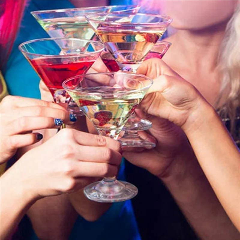 PZHI-108 プラスチック製マティーニグラス、クリアワイングラス、再利用可能なパーティーカップ、カクテル、シャンパン、デザート用カップ
