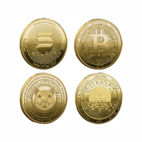 New Collectible Coin Cryptocurrency Gold Plated Dogecoin Xrp Shiba Inu Bitcoin for Collector Souvenirs for Home Decor