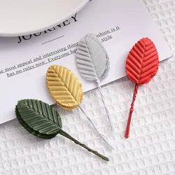 12pcs 4cm Silk Leaf Shaped Handmade Fleurs Scrapbooking Artificial Flower For DIY Wedding Home Decoration Needlework Accessories