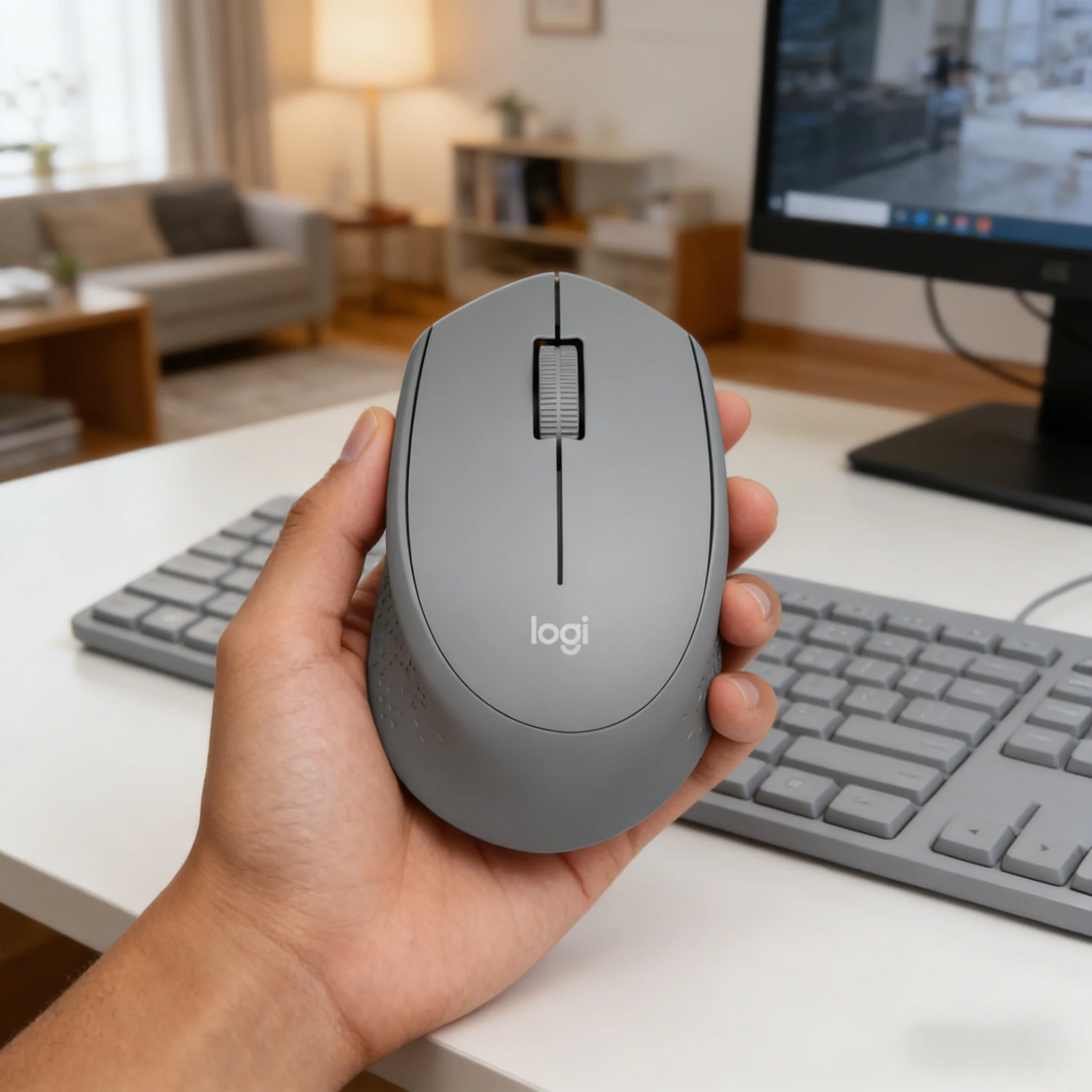 

Logitech M330 Wireless Computer Mouse Silent Click Multi-OS Compatible for Windows Mac Laptop PC Home Office Use