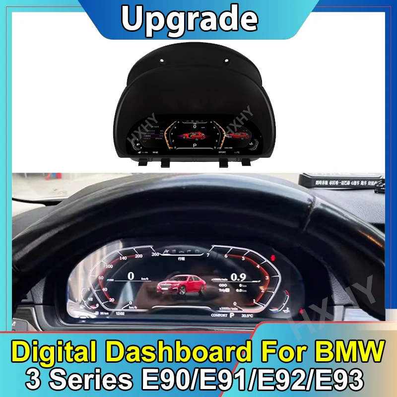 Car LCD Digital Cluster Virtual Cockpit SpeedMeter Dash For BMW 3 Series E90 E91 E92 E93 M3 2005-2012 Instrument Screen Panel