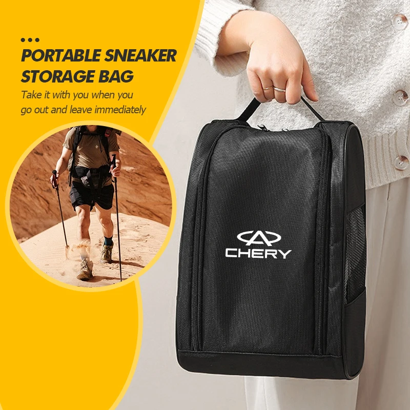Bolsa portátil con cremallera para zapatos, caja de almacenamiento de zapatos a prueba de polvo para Chery PRO 8 5X Amulet M11 Eastar Elara IQ Arrizo 2 7 Pro