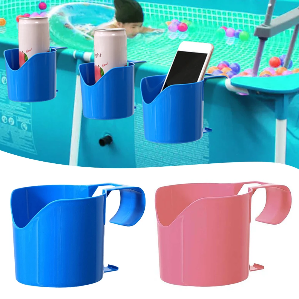 4 Pcs Poolside Cup Holders Pool Hanging Cup Holder for Inground Pools Handsfree Hot Tub Drink Holder Universal Summer Accessory﻿