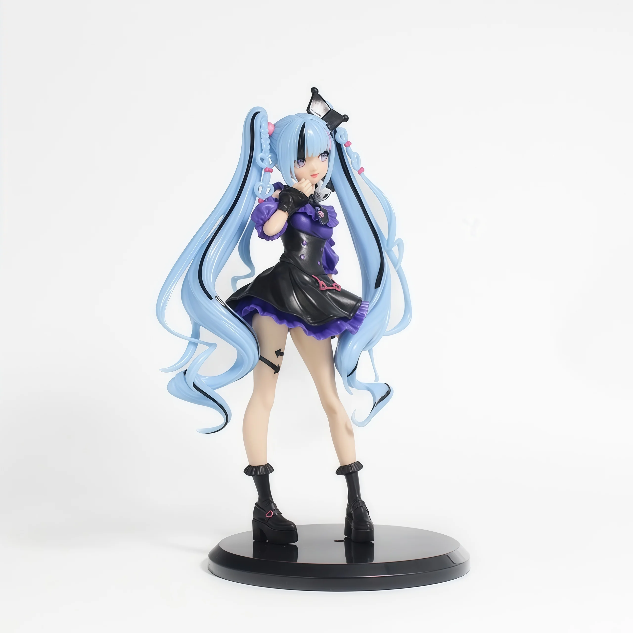 Anime 21cm Hatsune Lila Stehende Figur Niedliche Coole Actionfigur Modell PVC Spielzeug Desktop-Sammlung Weihnachtsgeschenke Auf Lager – Detail 3