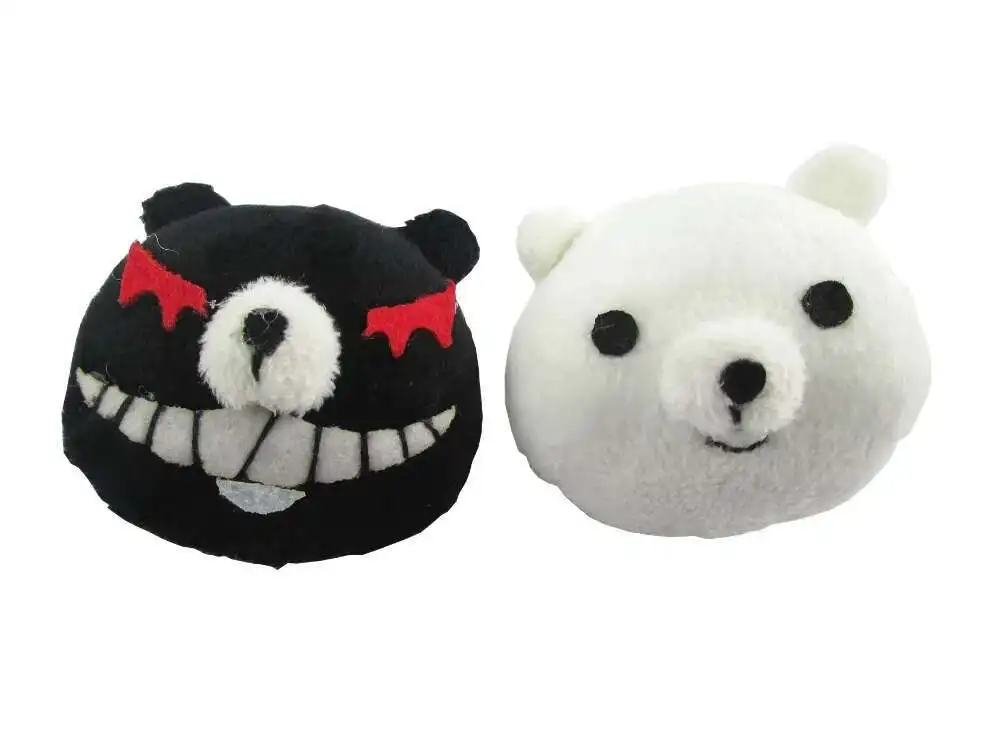 Pas cher 1 paire Dangan Ronpa Danganronpa pince à cheveux Junko Enoshima Mono Kuma Mono blanc noir ours Anime Cosplay chapeaux fille cadeau