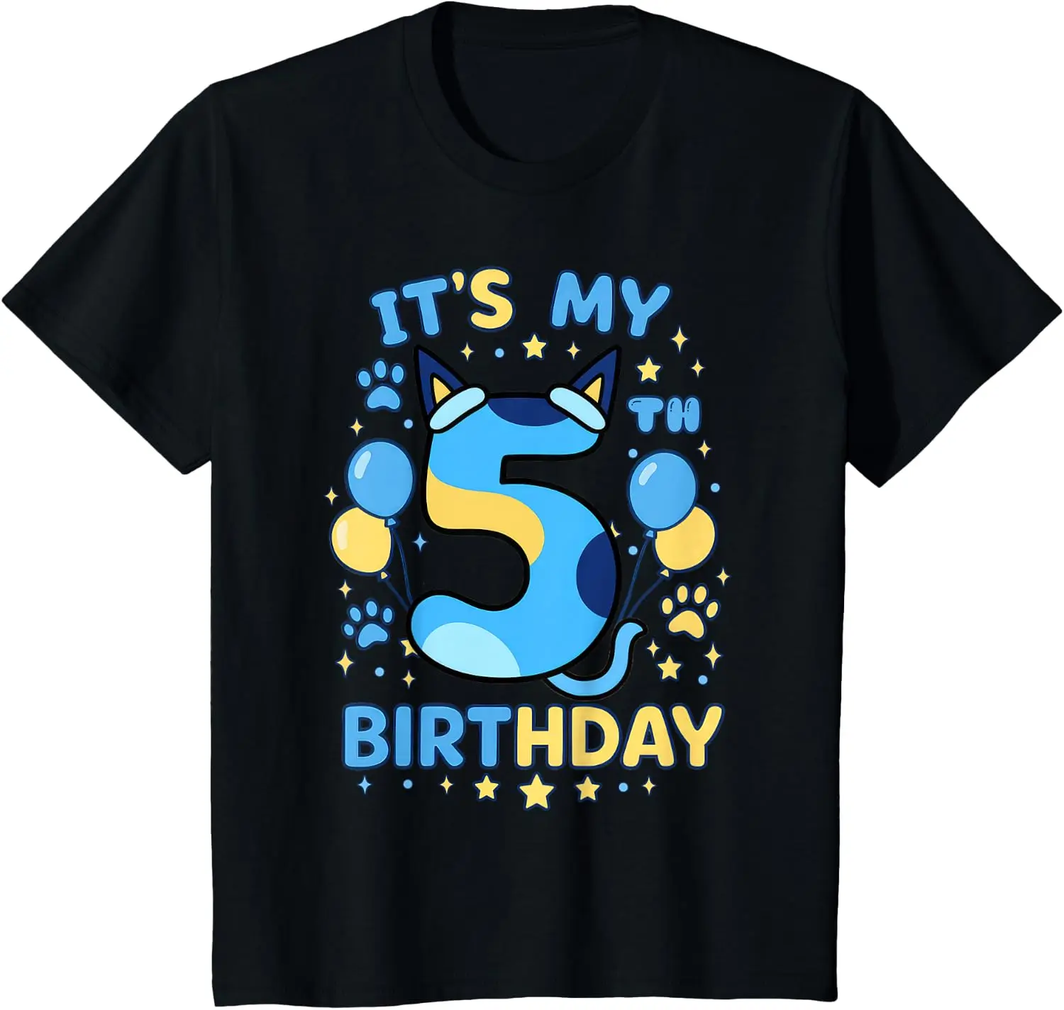 5. Geburtstag Junge Blaues Hundemotiv Party Cooles 5-Jährigen-T-Shirt Sommer Lässiges Kinder-T-Shirt Grafik-T-Shirt Camiseta Streetwear – Detail 5