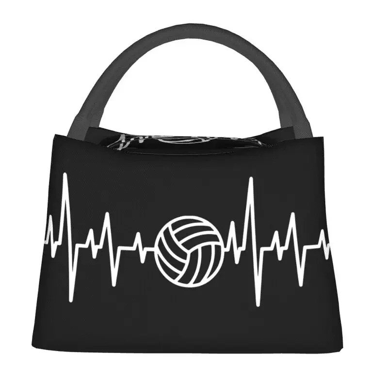 Volleyball Heartbeat Thermal Insulated Lunch Bags Women Sports Resuable Lunch Tote Office Outdoor Multifunction Meal Food Box