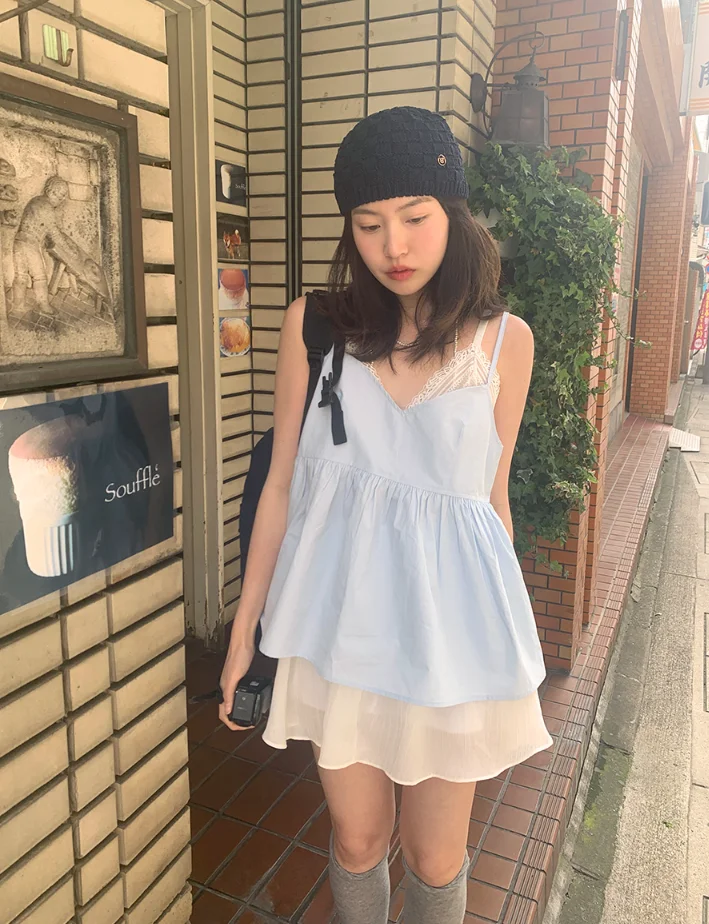 

Fre Pure Color V-Ne ort Svel Top Doll Sle Bandage Vest Top Slimming Effect Simple Design Summer Commute Faion