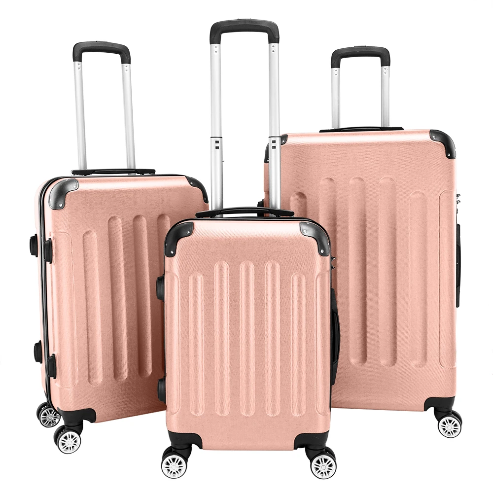 

3 in 1 ABS&PC Alloy Trolley Box with Iron Tie Rod, 20/24/28 Inches Colorful Luggage for Home & Travel