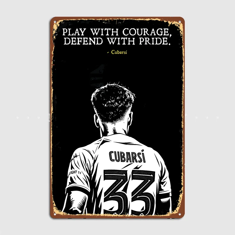 Cubarsi 33 Football Player Poster Metal Posters Living Sign Indoor Outdoor Room Decoration Home Bar Decor Wall Decor
