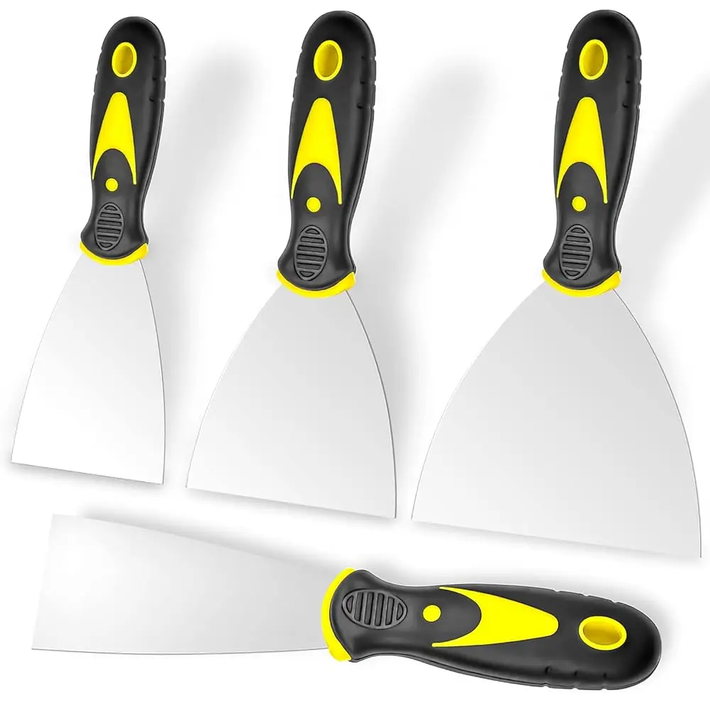 

Putty Knife, 4Pcs Spackle Knife Set (2, 3, 4, 5 In), Stainl Steel Paint Scraper, Taping Knife Tool For Repairing Drywall,