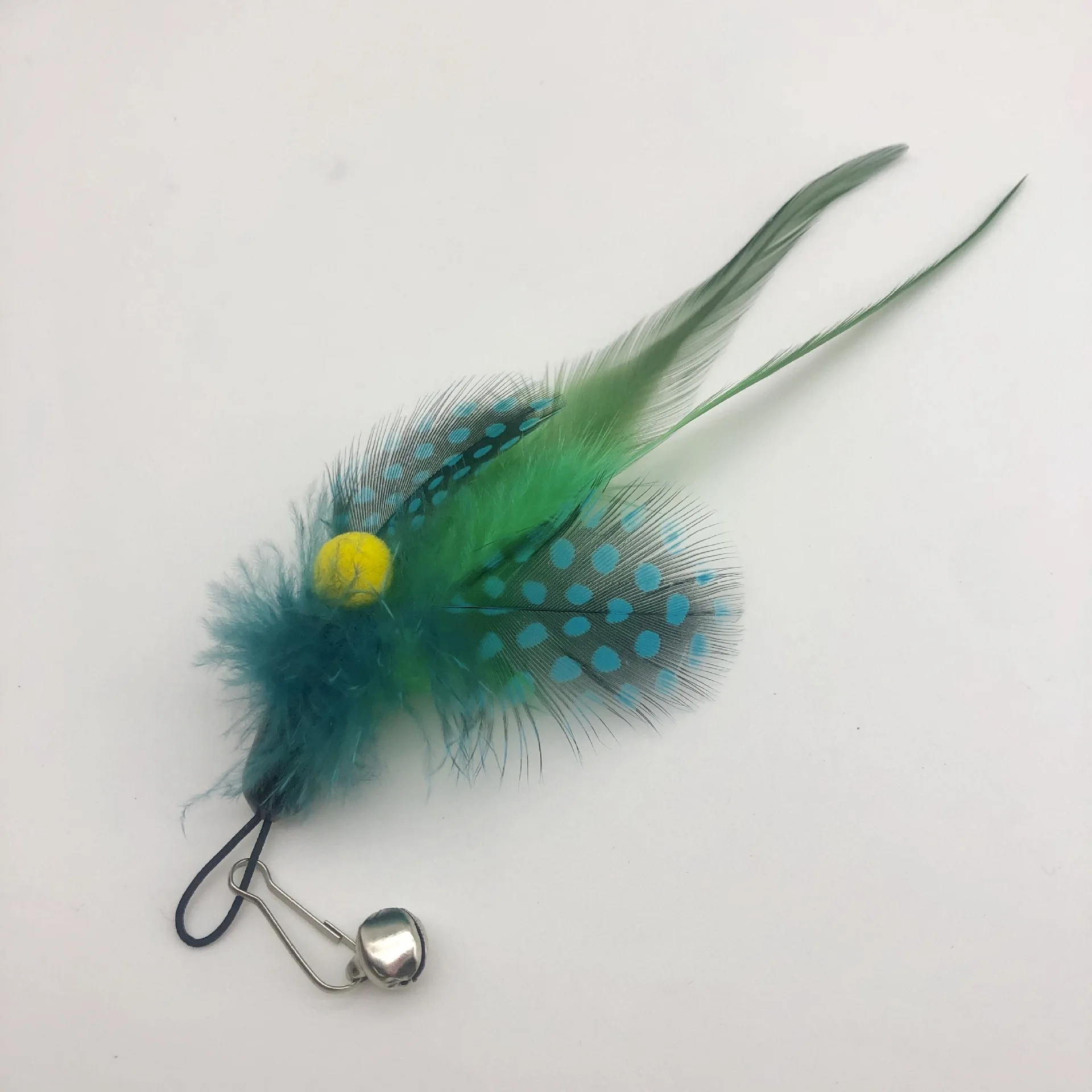 2 قطعة مزيج عشوائي نقطة ريشة استبدال رئيس القط دعابة عصا لعبة القط الحيوانات الأليفة #3