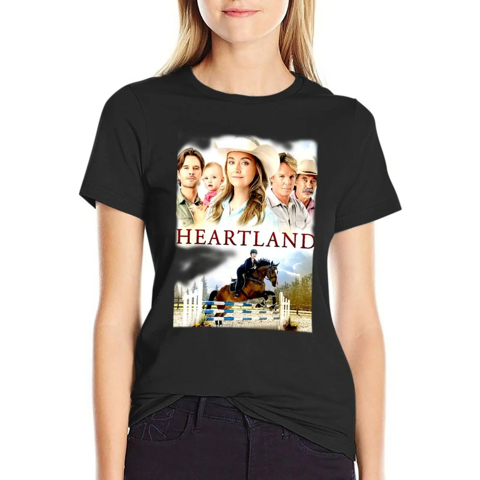 AMY ET TY HEARTLAND T-Shirt tops summer tops t shirts for Women graphic