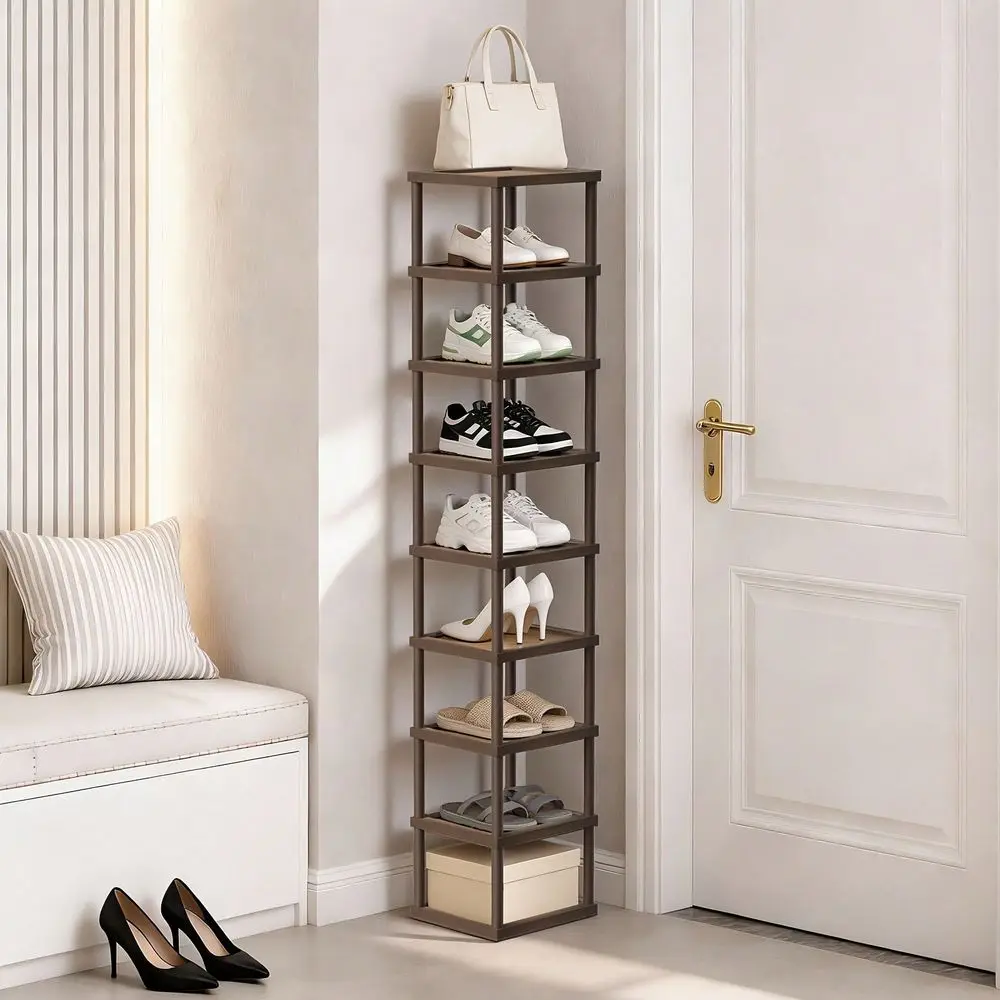 

9Tier Bamboo Shoe Rack, Stackable Modular Design, SpaceSaving Vertical Organizer For Entryway Holiday Gift