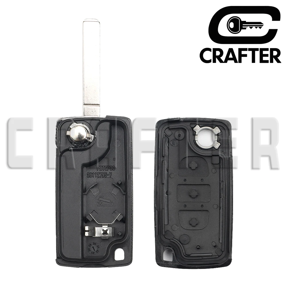 

Key Crafters флип-чехол для дистанционного ключа автомобиля 2 или 3 кнопки с режущим лезвием HU83 или VA2 для Peugoet Citroen CE0523