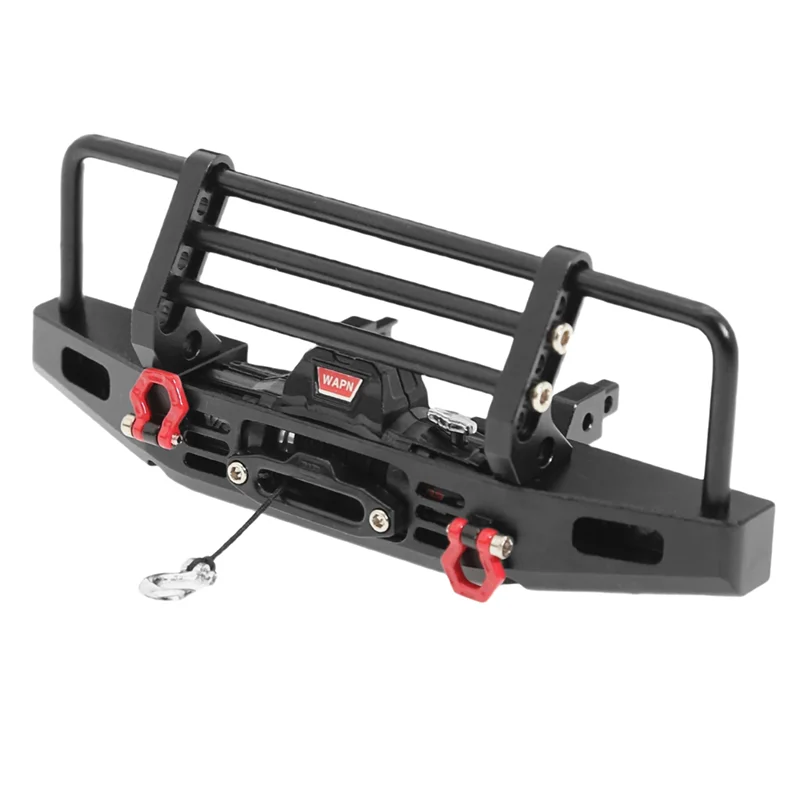 Para trx4m defender 1/18 rc crawler carro peças de atualização acessórios para trx4m metal pára-choques com gancho reboque frontb