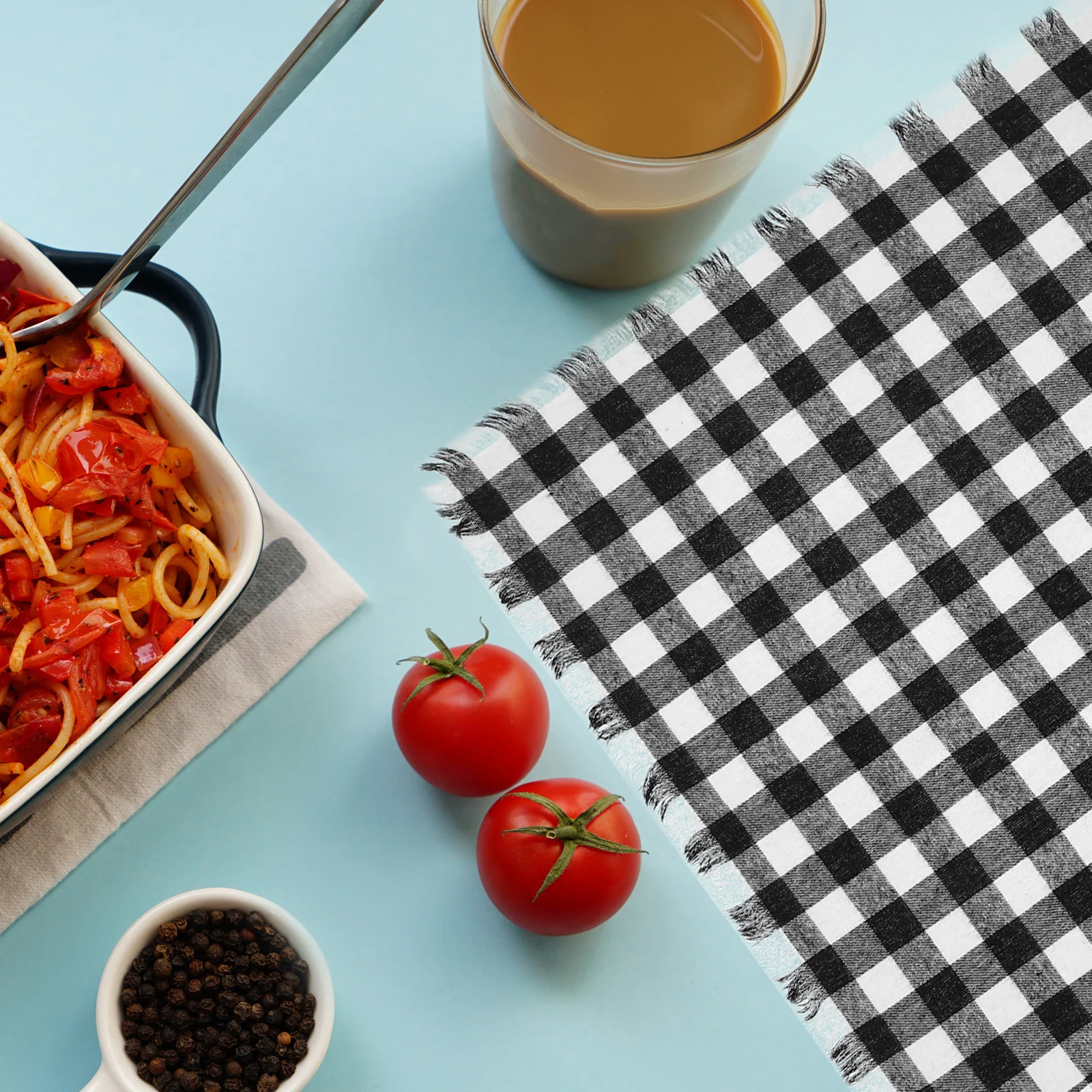 

NOLITOY 4pcs Buffalo Check Cloth Napkins Plaid Tableware Set Blended Fabric Home Decor