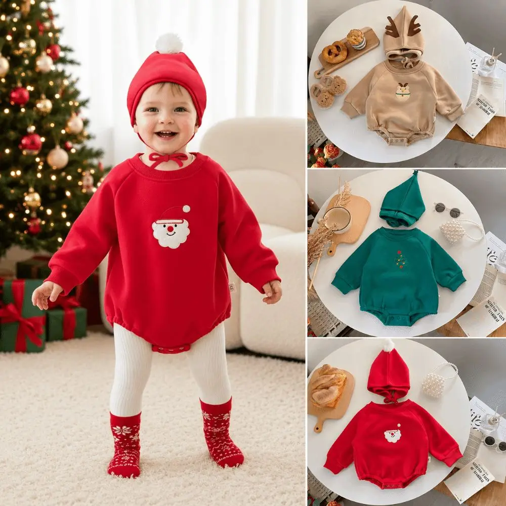 High Quality Thickened Rompers Warm with Hat Toddler Sweatshirt Jumpsuit Autumn Winter