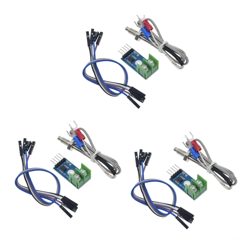 3Sets DC 5V MAX6675 Module +K Type Thermocouple Temperature Sensor M6 For Arduino Raspberry Pi