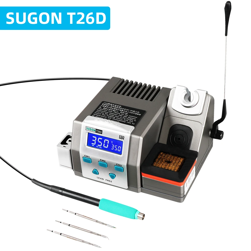 Sugon T26d Soldeerstation 2S Verwarming Snel Nabewerking Station Voor Originele C210 Soldeerbout Tip Loodvrij Lasstation