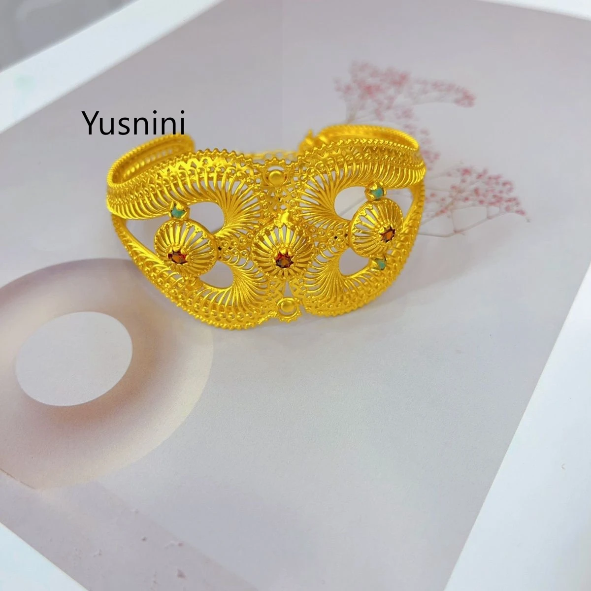 New EU Dubai Fashion 24K Gold Plated Bracelet for a Delicate Engagement Party Jewelry for the Beloved