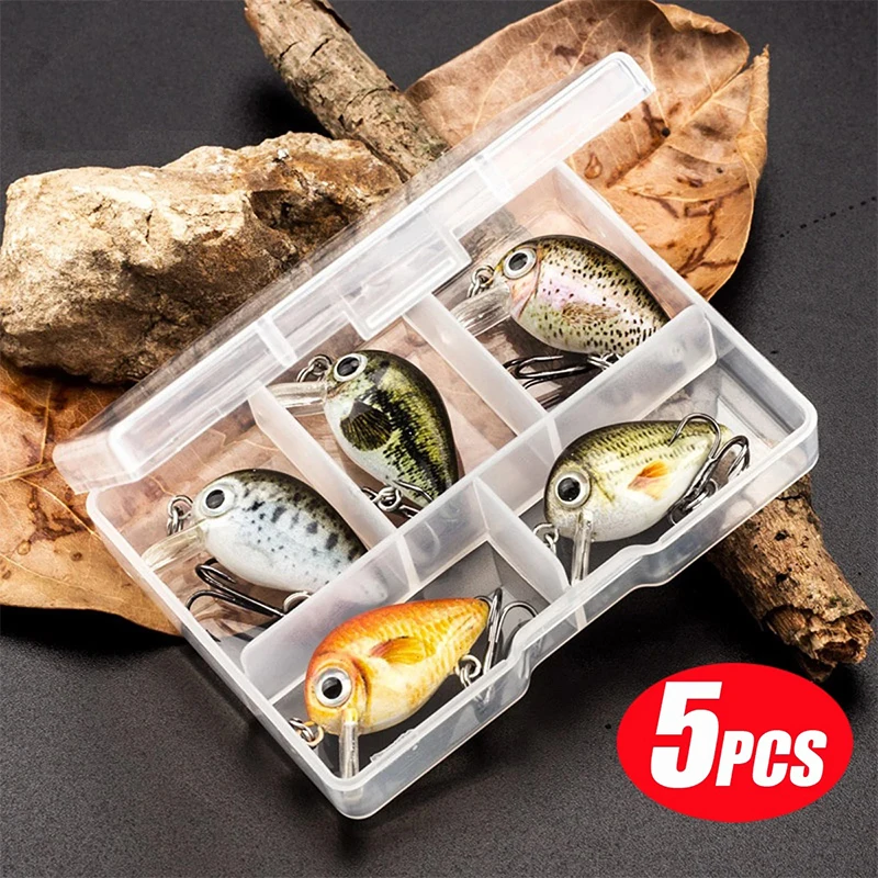 Mini Fishing Lures Set Lifelike Crank Baits Artificial Baits Swimbait with Tackle Box