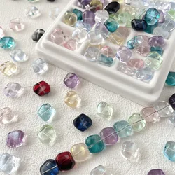 20Pcs/lot 11MM Irregular Square Shape Crystal Glass Loose Beads Charms For Jewelry Making Diy Bracelet Earrings Accessories