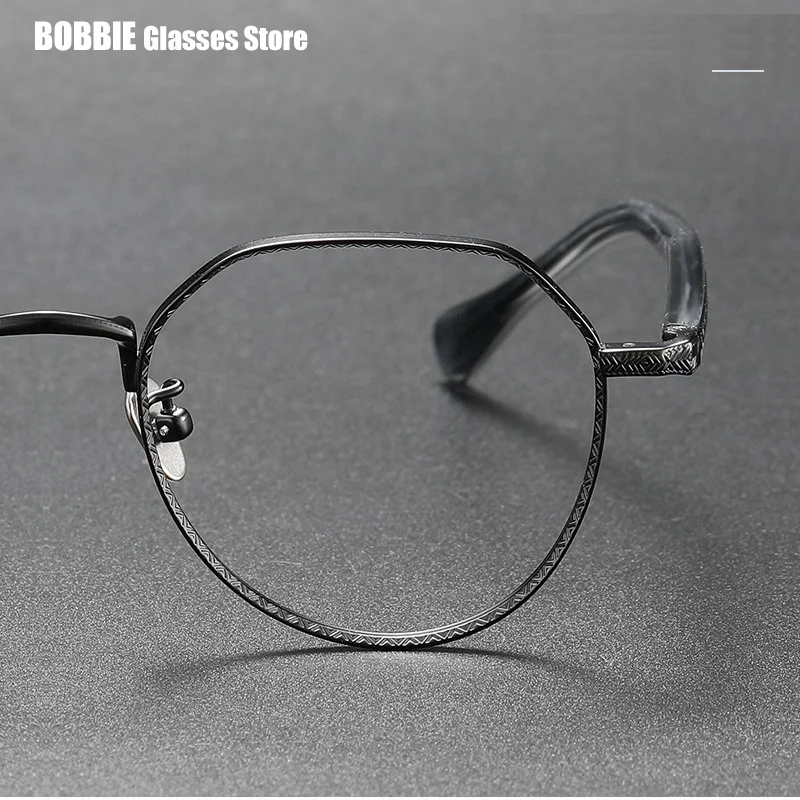 

Anti Blue Light Eyewear Full Irregular Retro Small Eyeglasses Pure Titanium Glasses Frame Japanese Designer 2025 New Wholesale