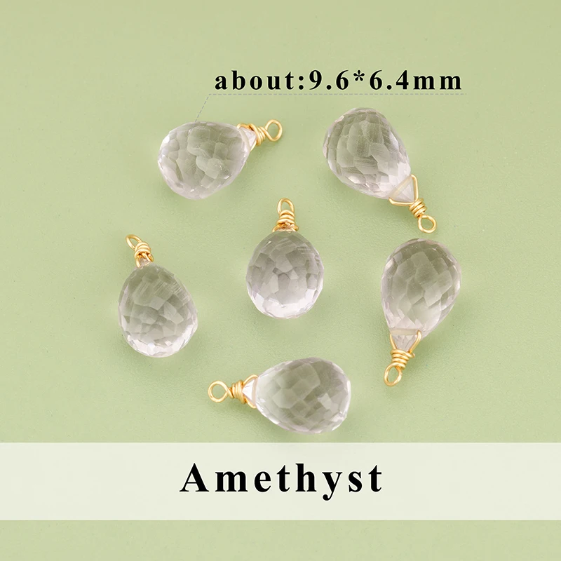 assoonas, 2 Stück/Lot, MH11, Schmuckzubehör, 18k vergoldet, Kupfer, Naturkristall, handgefertigt, Anhänger, Schmuckherstellung, DIY-Anhänger – Detail 7