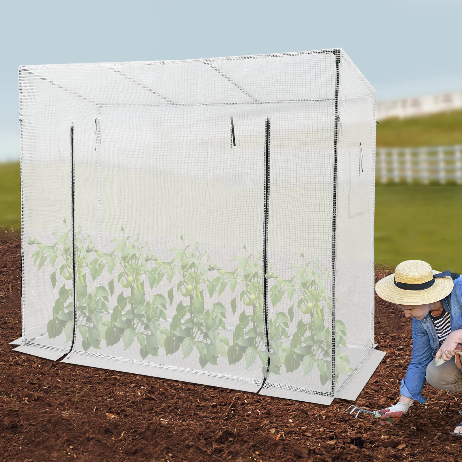 

Теплица из сетчатой ткани ПЭ, комплект теплицы с окном, теплица для балконов, садов, задних дворов