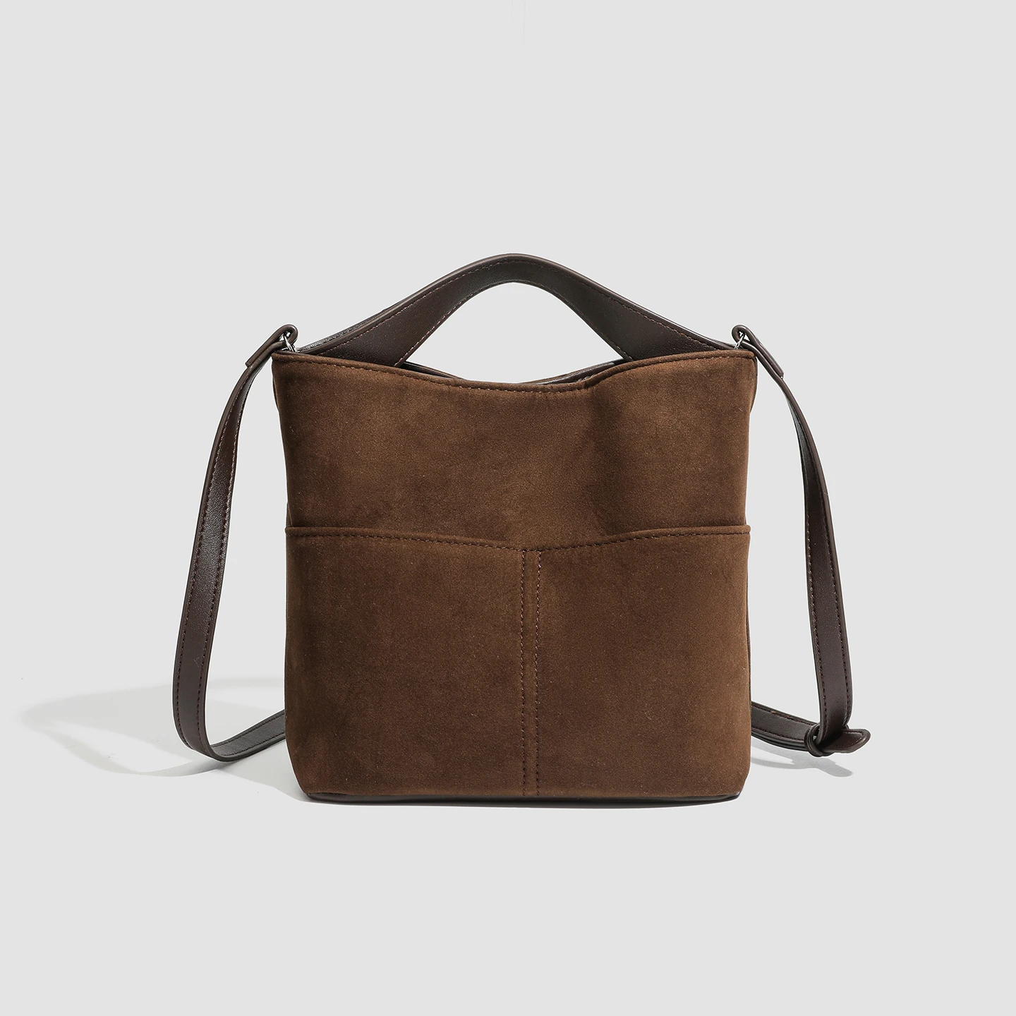 

Женская замшевая сумка большой вместимости в стиле ретро, новинка осени и зимы 2026, высококачественная пригородная сумка через плечо с мягкой ручкой