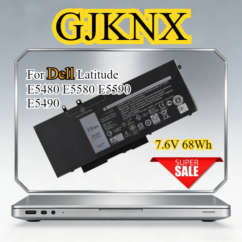 

GJKNX Laptop Battery for For Dell Latitude E5480 E5580 E5590 E5490 for DELL Precision M3520 M3530 GD1JP 7.6V 68Wh bateria