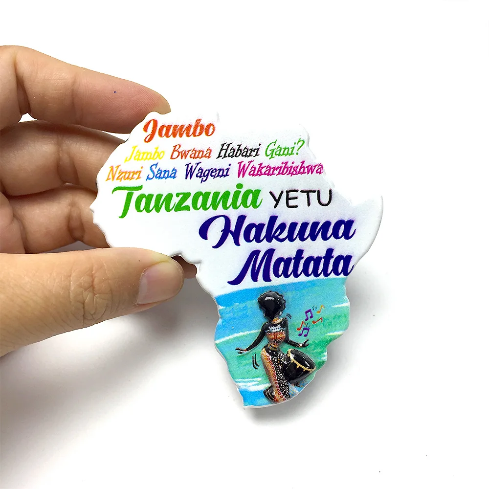 

Tanzania Map Resin fridge Magnets - 3D Home Decoration - World Tourist Souvenirs - African Style