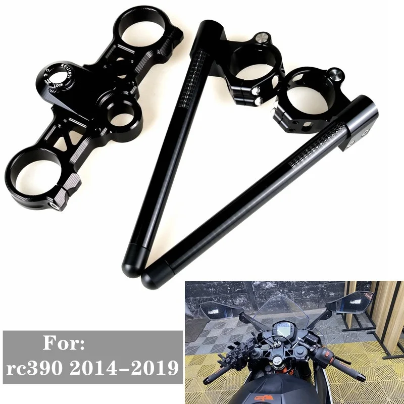 CNC Aluminum Motorcycle Handlebar Clip-Ons Fork Handle Bars Clip ons For RC390 RC200 2014-2021 Handlebar Motorbike