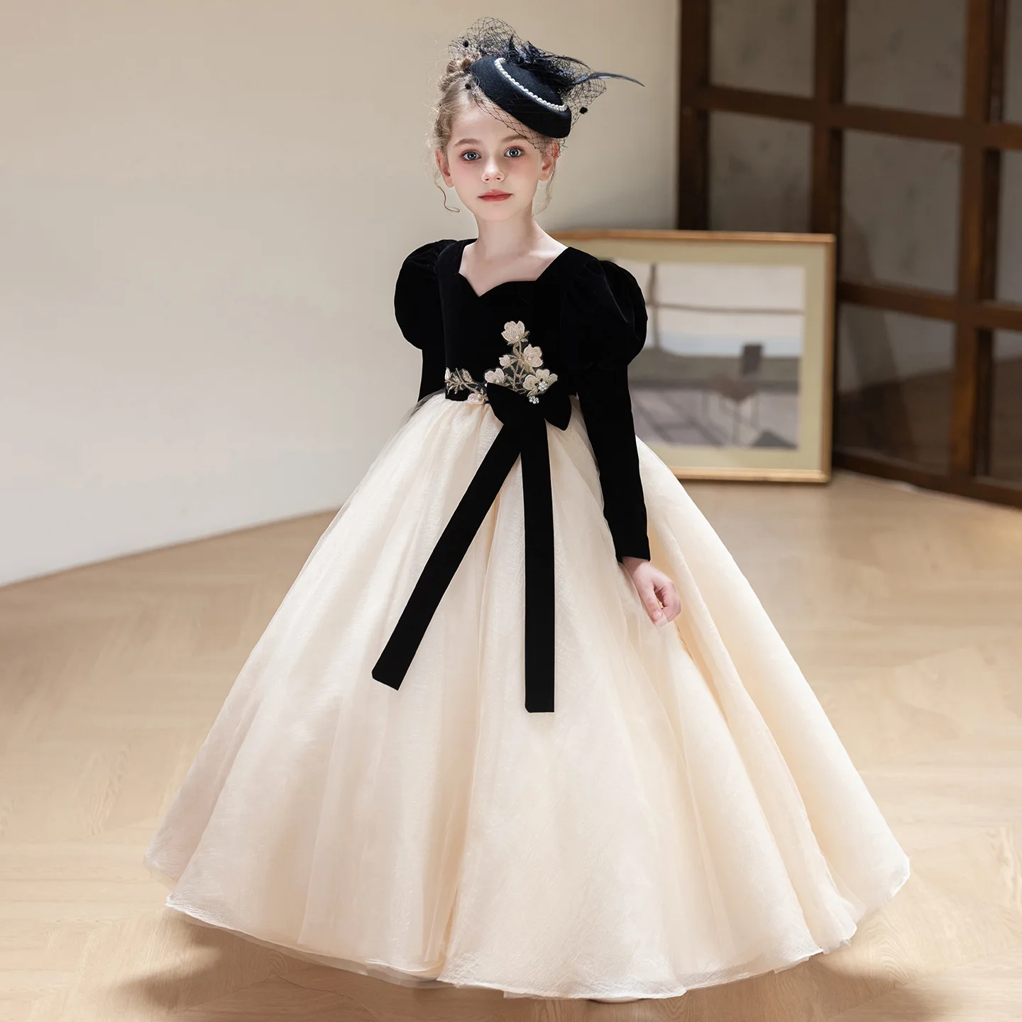

Girls Dress 2025 New French Style Elegant Party Princess Dress Girl Clothes 10 To 12 Years High End Evening Gown Prom Costumes