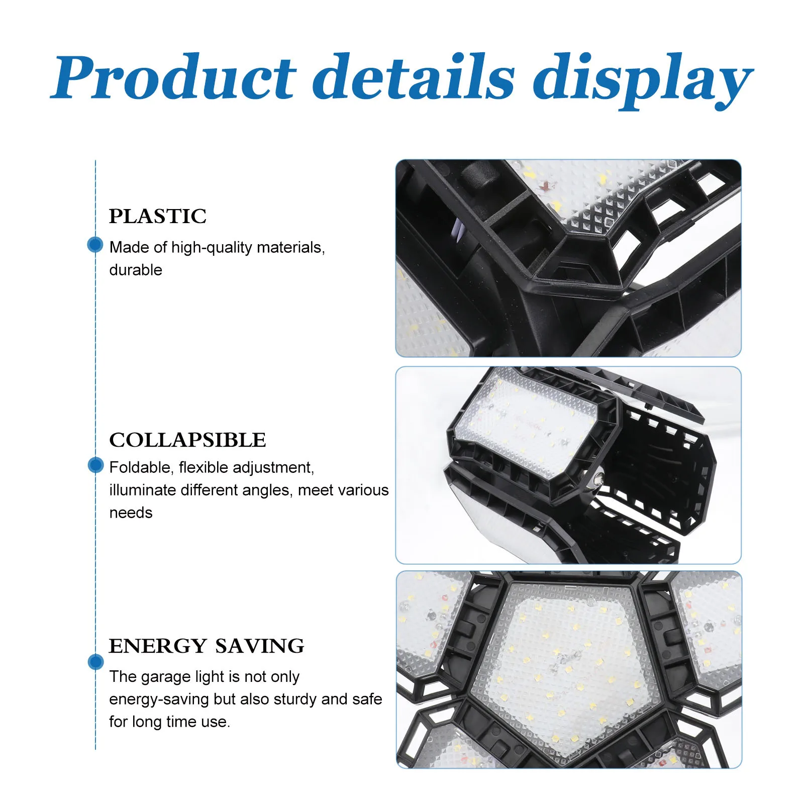 80W conduziu a luz da garagem dobrável design flexível para a iluminação de teto do armazém deformável garagem brilhante industrial