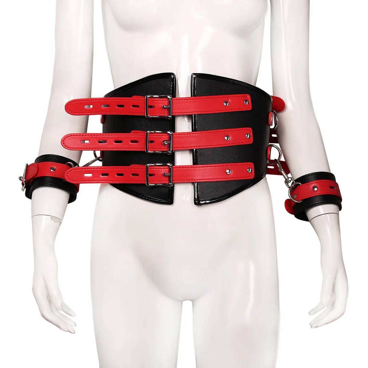 Sex armor leather clothes queen's bound hands restrained clothes stage performance costumes accessories